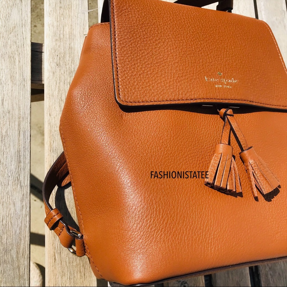 Kate Spade Hayes Medium Backpack Ginger Tassel - Picture 2 of 8